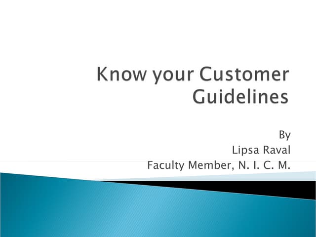 Know your customer guidelines