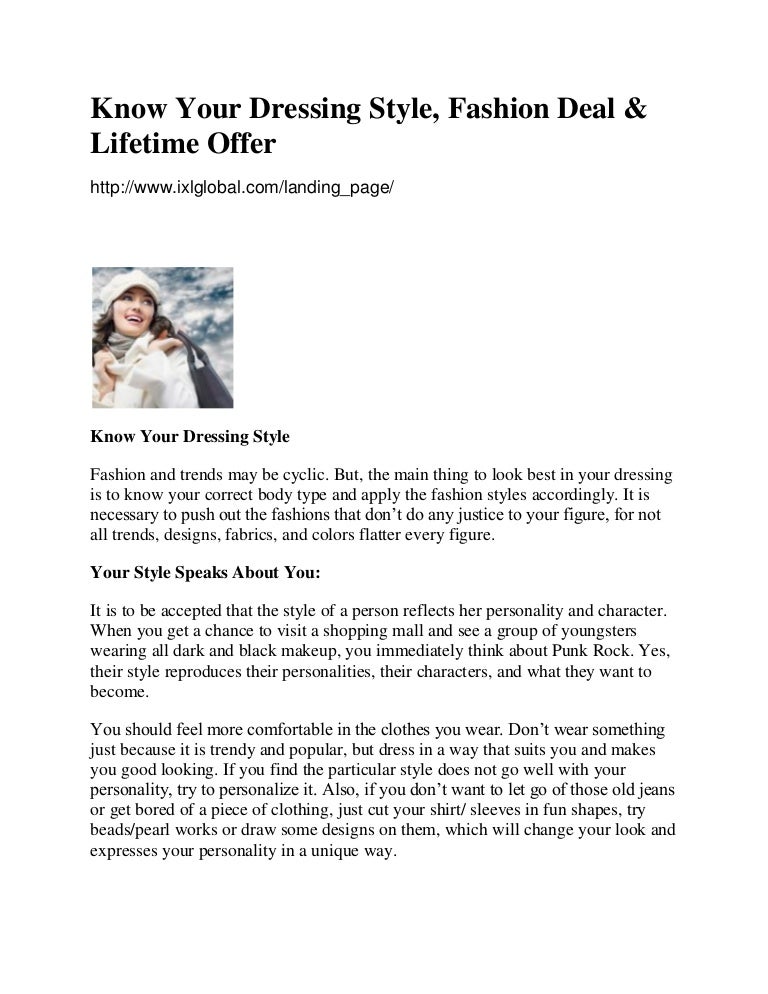 Know your dressing style