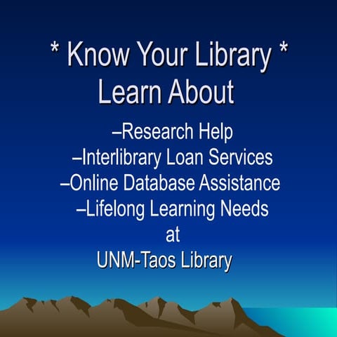 Know Your Library And Become Information Literate 2