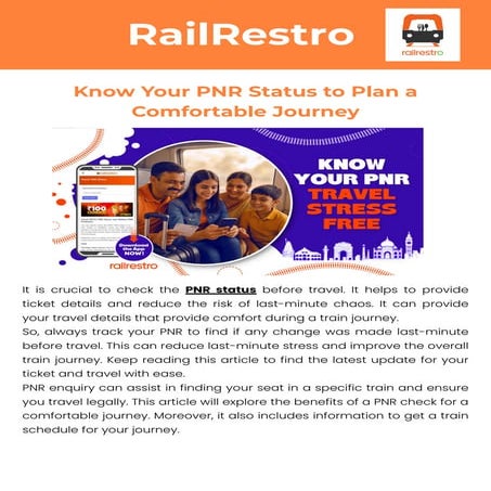 Know Your PNR Status to Plan a Comfortable Journey.pdf