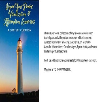 Know your power   visualization and affirmation exercises