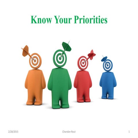Know your priorities