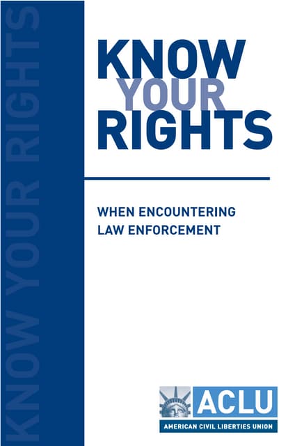 Police and Your Basic Rights | PDF