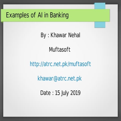 Artificial Intelligence in Banking