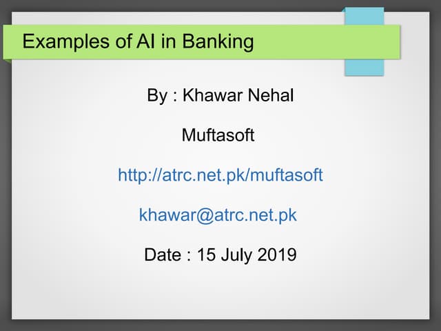 Artificial Intelligence in Banking