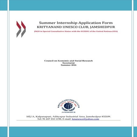 Knuc internship form summer  2016