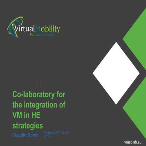 Presentation of Co-laboratory for the Integration of Virtual Mobility in Higher Education Strategies