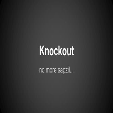 Knock out - 삽질은 그만 #1