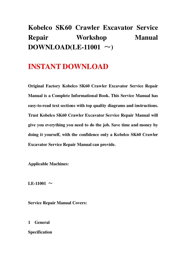 Kobelco sk60 crawler excavator service repair workshop manual downloa…  Hyundai R450lc 7a R500lc ...