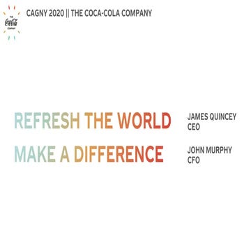 Coca Cola Presentation at CAGNY 2021
