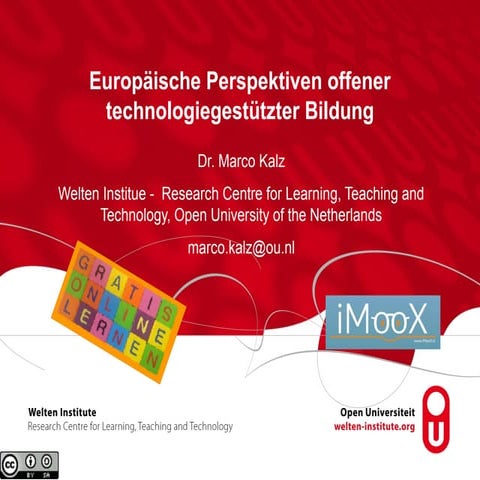 Europäische Perspektiven offener technologiegestützter Bildung