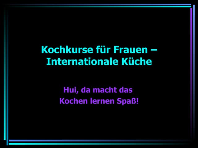 Kochkurse Für Frauen  