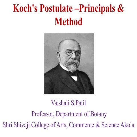 Koch's postulate –principals & method
