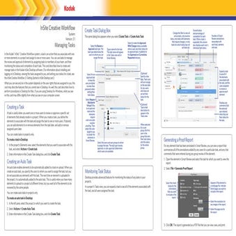 Kodak Creative Workflow Managing Tasks