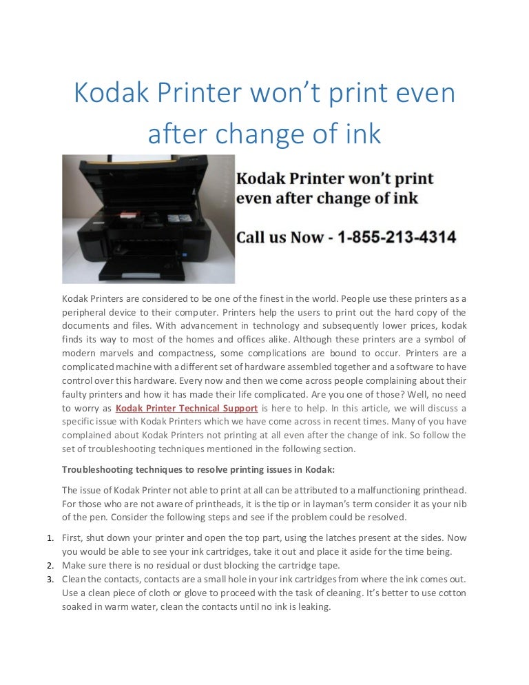 Kodak Com Go Printhead Support Speed Tutor
