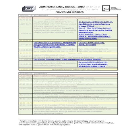 „Kompiuterininkų dienos 2015“ pranešimų skaidrės