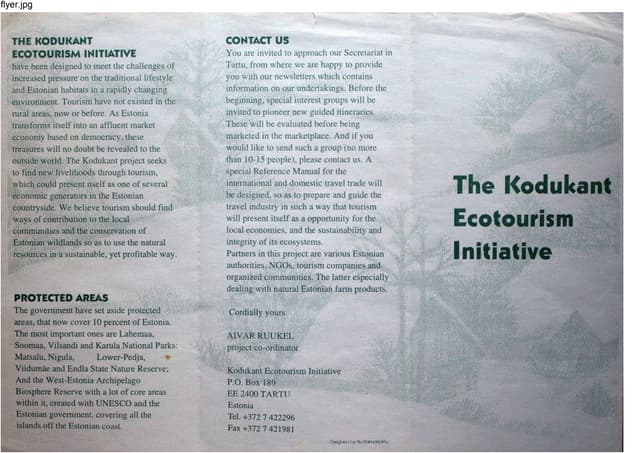 Kodukant Ecotourism Initiative - fl...