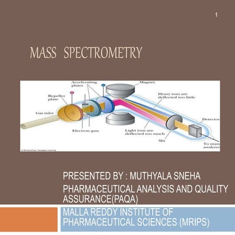 Mass spectrometry principle working inttumentation advantages diadvantages GC...
