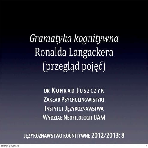 Gramatyka kognitywna Ronalda Langackera