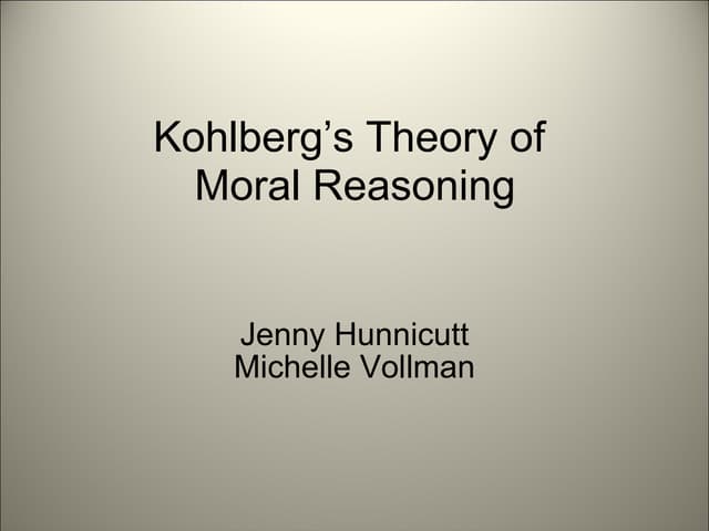 Kohlberg's theory of moral reasoning