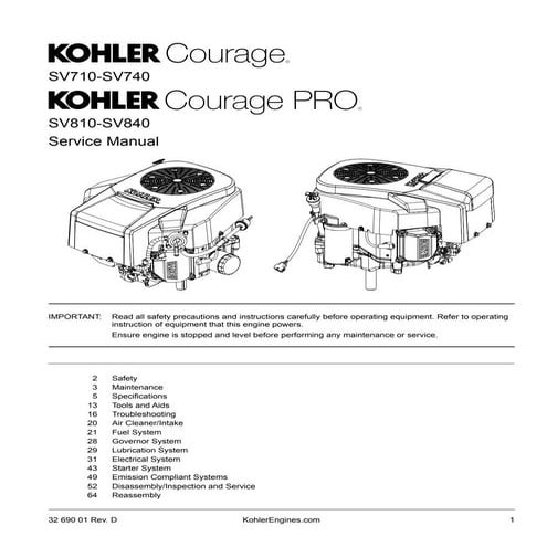 Kohler Courage SV735 Service Repair Manual.pdf