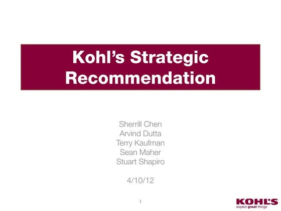 Kohl's presentation(2) 1 | PPT
