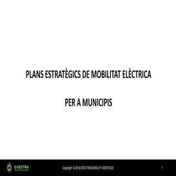 Plans estratègics de mobilitat elèctrica per a municipis