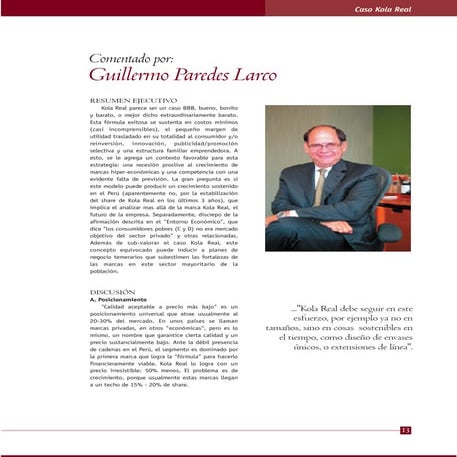 "Kola Real" - Caso de Estudio