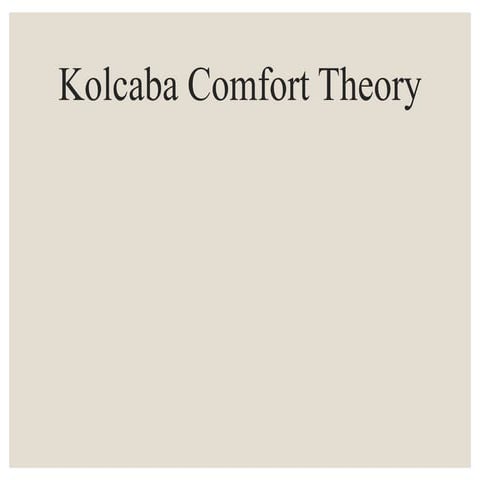 Kolcaba's comfort theory -presentation 