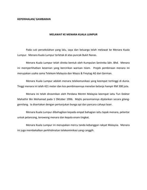 PMR karangan jenis fakta