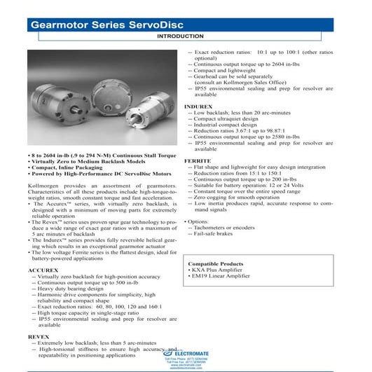 Kollmorgen gearmotor series_servodisc_cat_catalog