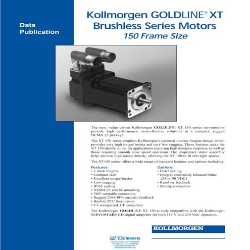 Kollmorgen  xt 150 specsheet