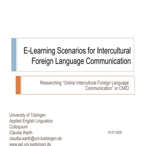 Computer-mediated intercultural discourse - methodological approaches