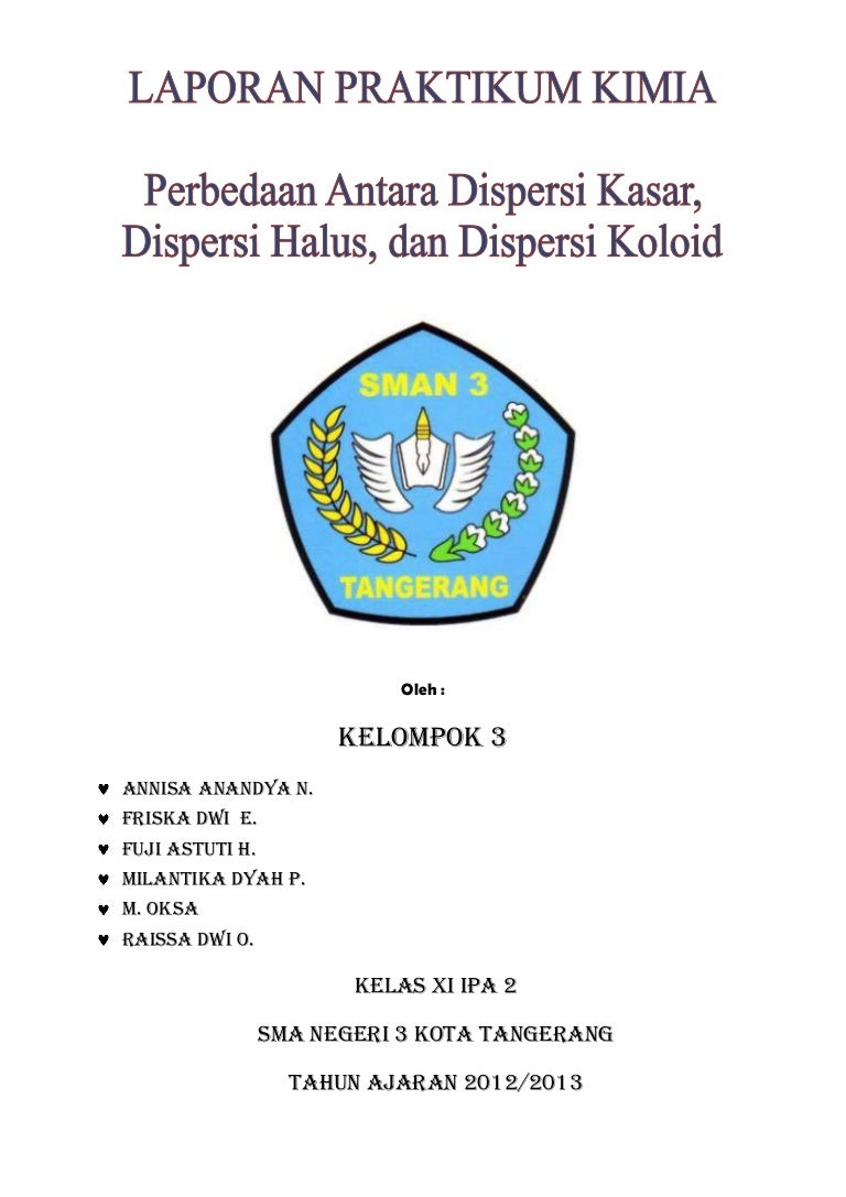Laporan Praktikum Kimia Koloid Materi Kelas 11 Ipa