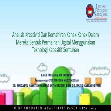 Metodologi: Analisis Kreativiti dan Kemahiran Kanak-Kanak