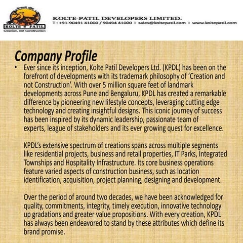 Kolte patil developers | PPTX