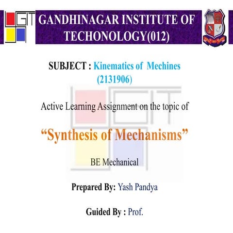Synthesis of Mechanisms