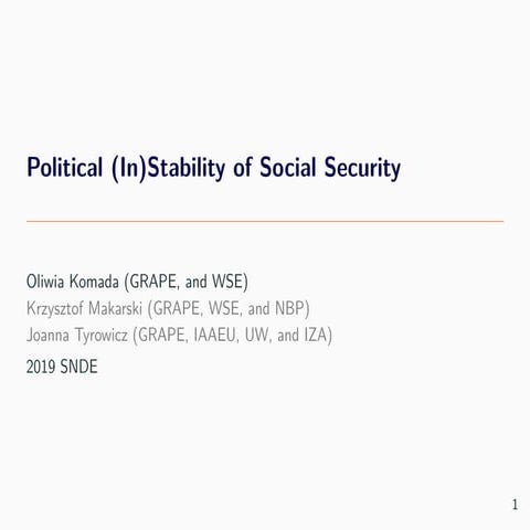 Political (In)Stability of Social Security