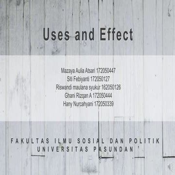 Teori Uses And Effect