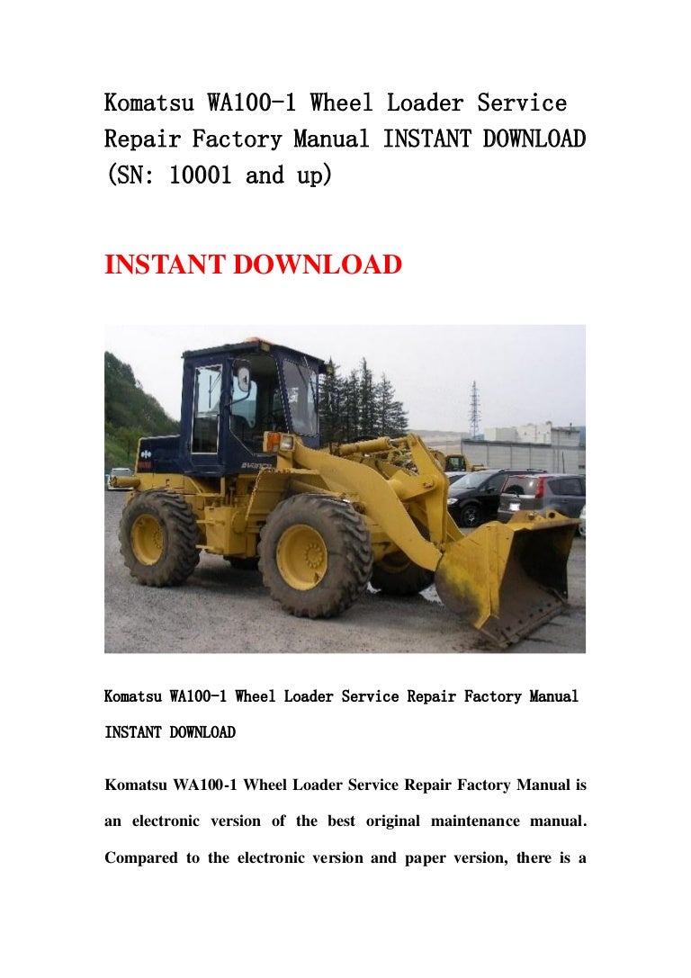 [MNL-2262] Komatsu Wh609 1e0 Telescopic Handler Service Manual | 2019 Ebook  Library