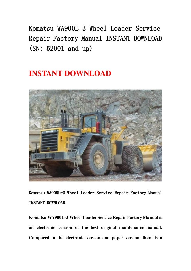 Komatsu wa1200 3 wheel loader service repair factory manual instant d…