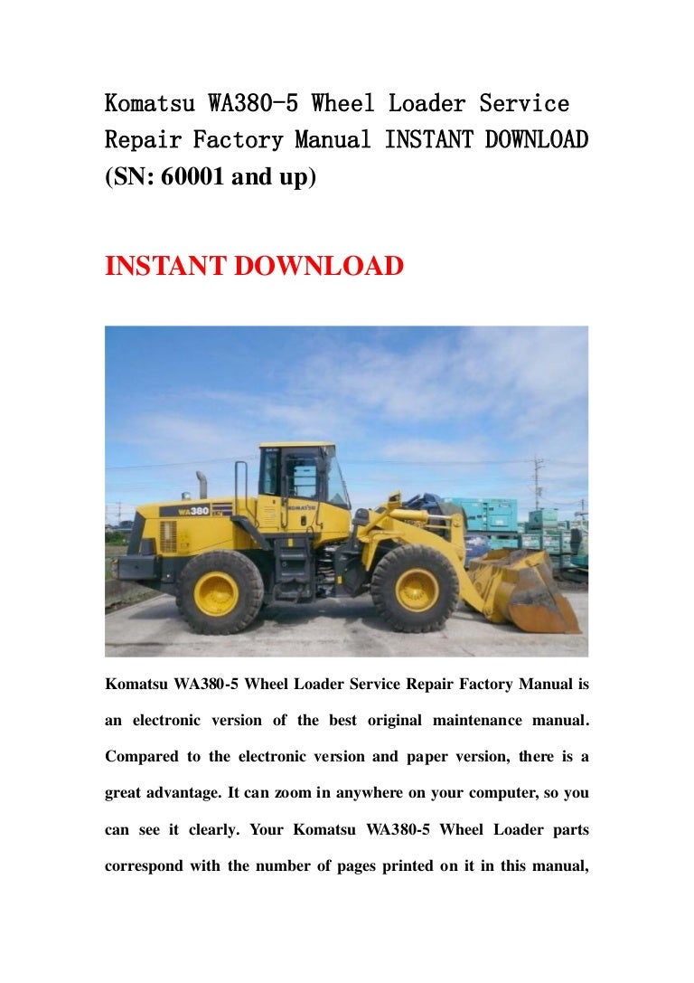 [EBOOK-8228] Komatsu Service Wa450 2 Shop Manual Wheel Loader Workshop  Repair Book | 2019 Ebook Library