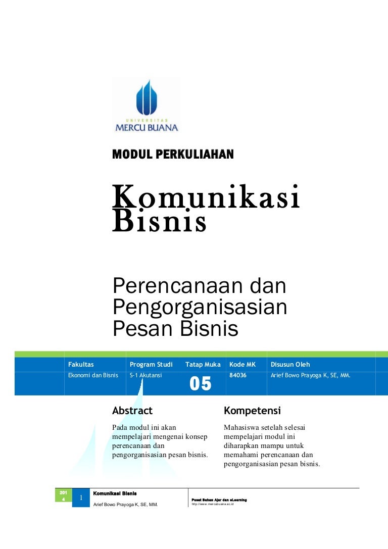 Komunikasi Bisnis Bab V