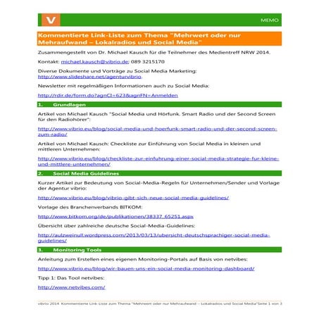 Kommentierte Linkliste zum Thema Mehrwert oder nur Mehraufwand – Lokalradios ...