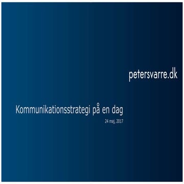 Kommunikationsstrategi på en dag