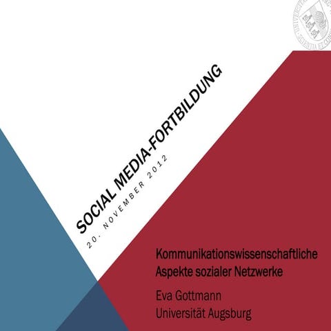 Kommunikationswissenschaftliche Aspekte sozialer Netzwerke