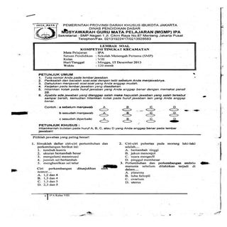 Kompetisi ipa kelas viii  smp 2013 ...