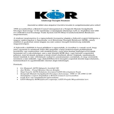 Komplementer Pénz II. - Helyi Pénz - Zöldforint