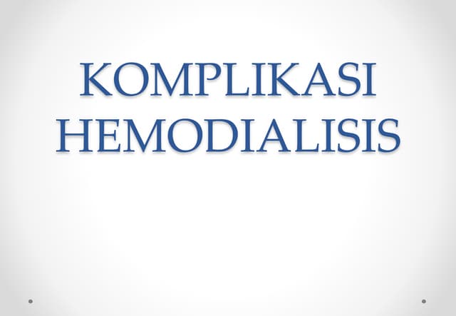 Mencegah Komplikasi Serius Hemodialisa: Panduan Lengkap untuk Hidup Lebih Sehat