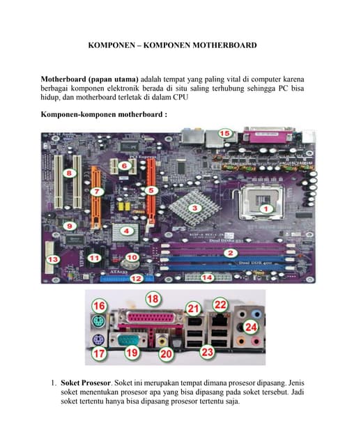 Komponen - komponen motherboard